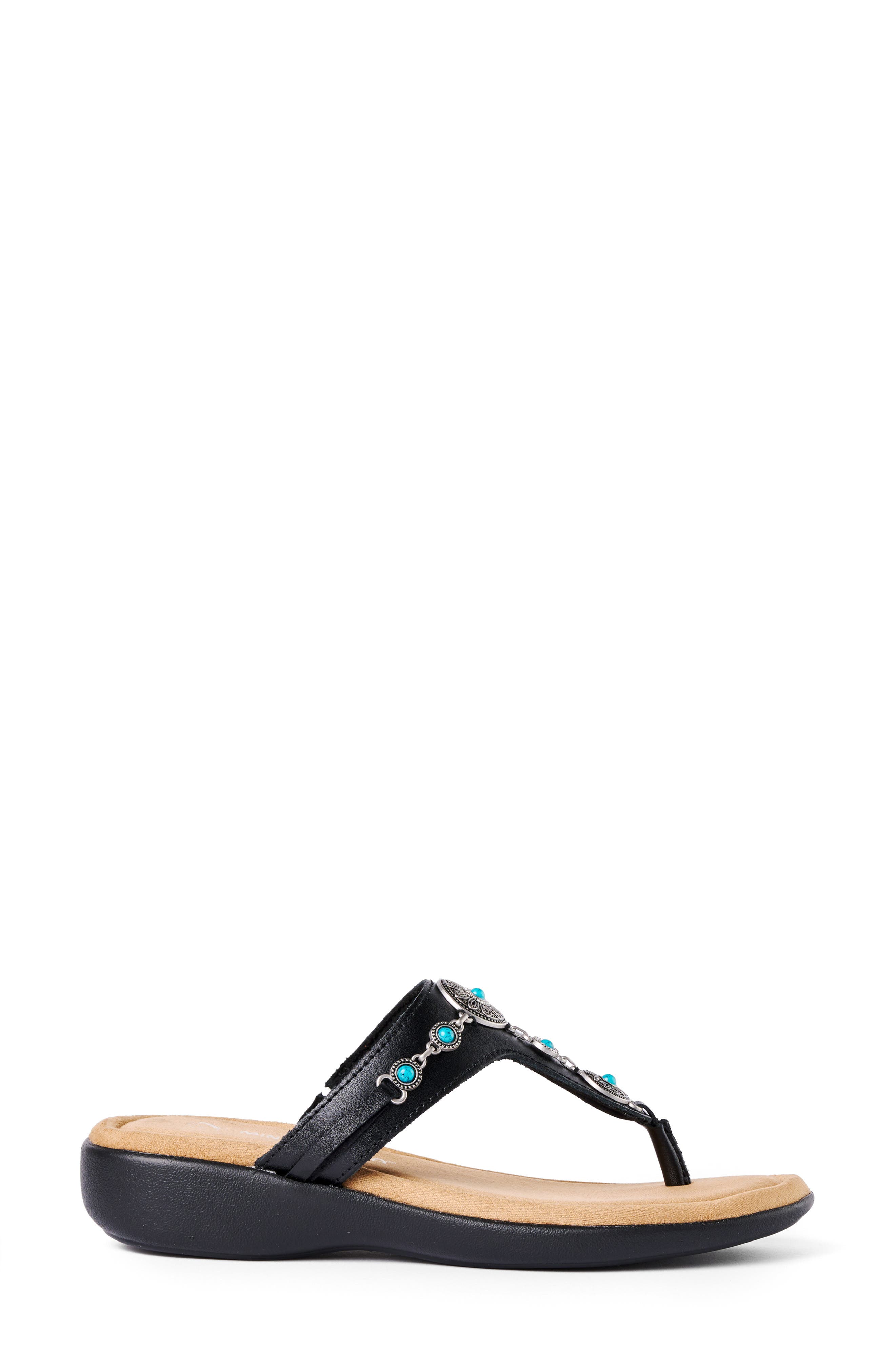 Minnetonka Brecca Flip Flop, Alternate, color, Black Turquioise