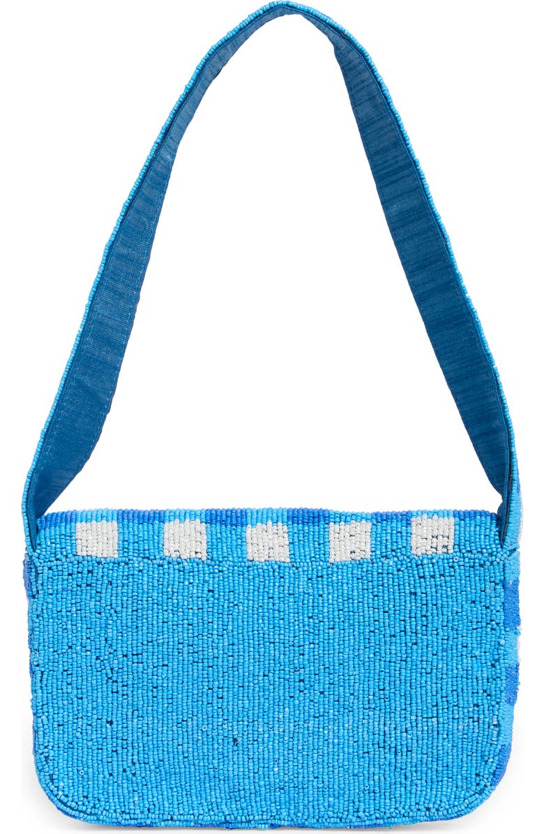 Collection XIIX Beaded Gingham Lobster Baguette Shoulder Bag, Alternate, color, Blue Multi