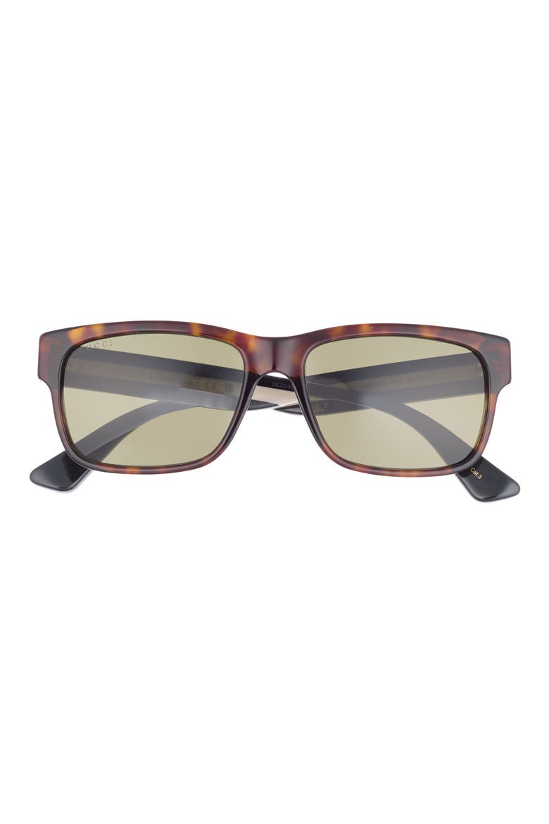 56mm Square Sunglasses, Main, color, HAVANA MULTICOLOR GREEN