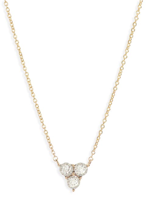 Ava Bea Trio Diamond Pendant Necklace