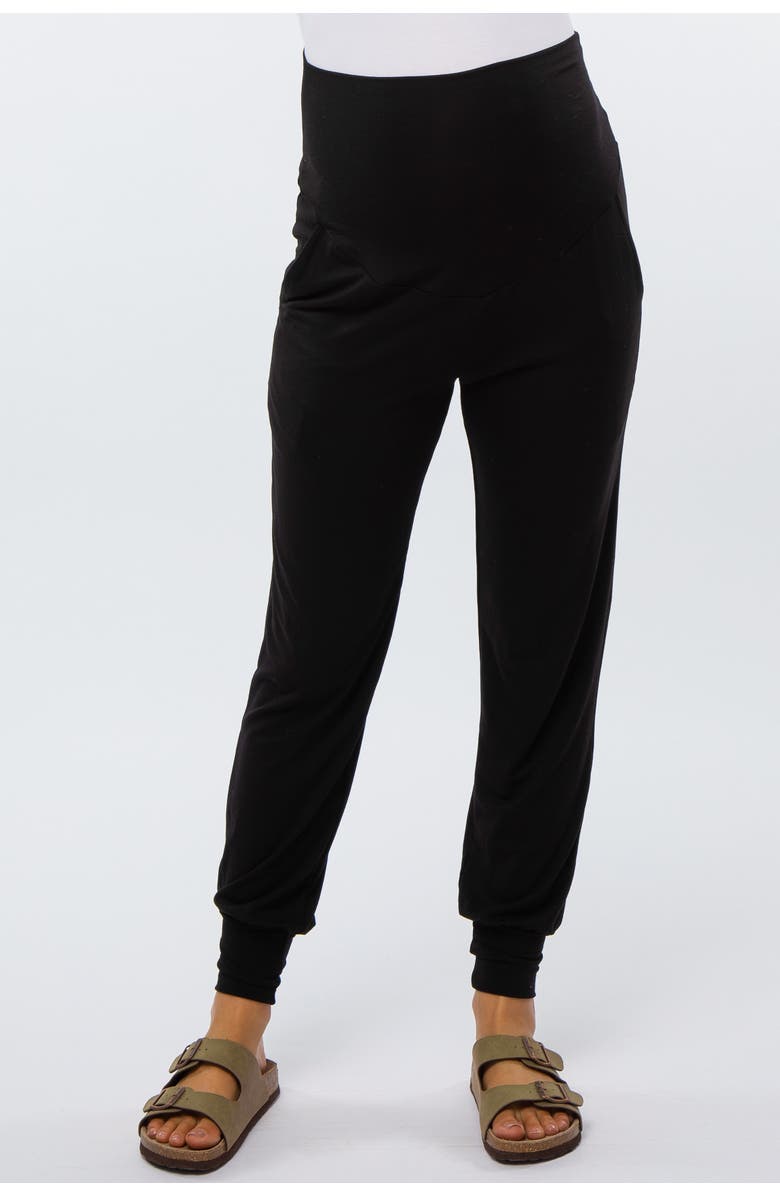 PinkBlush Maternity Band Jogger Pants, Alternate, color, Black