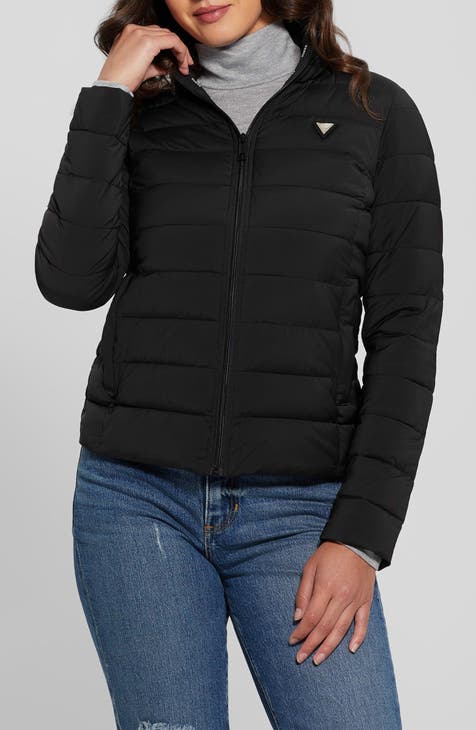 Guess jacket women's black online