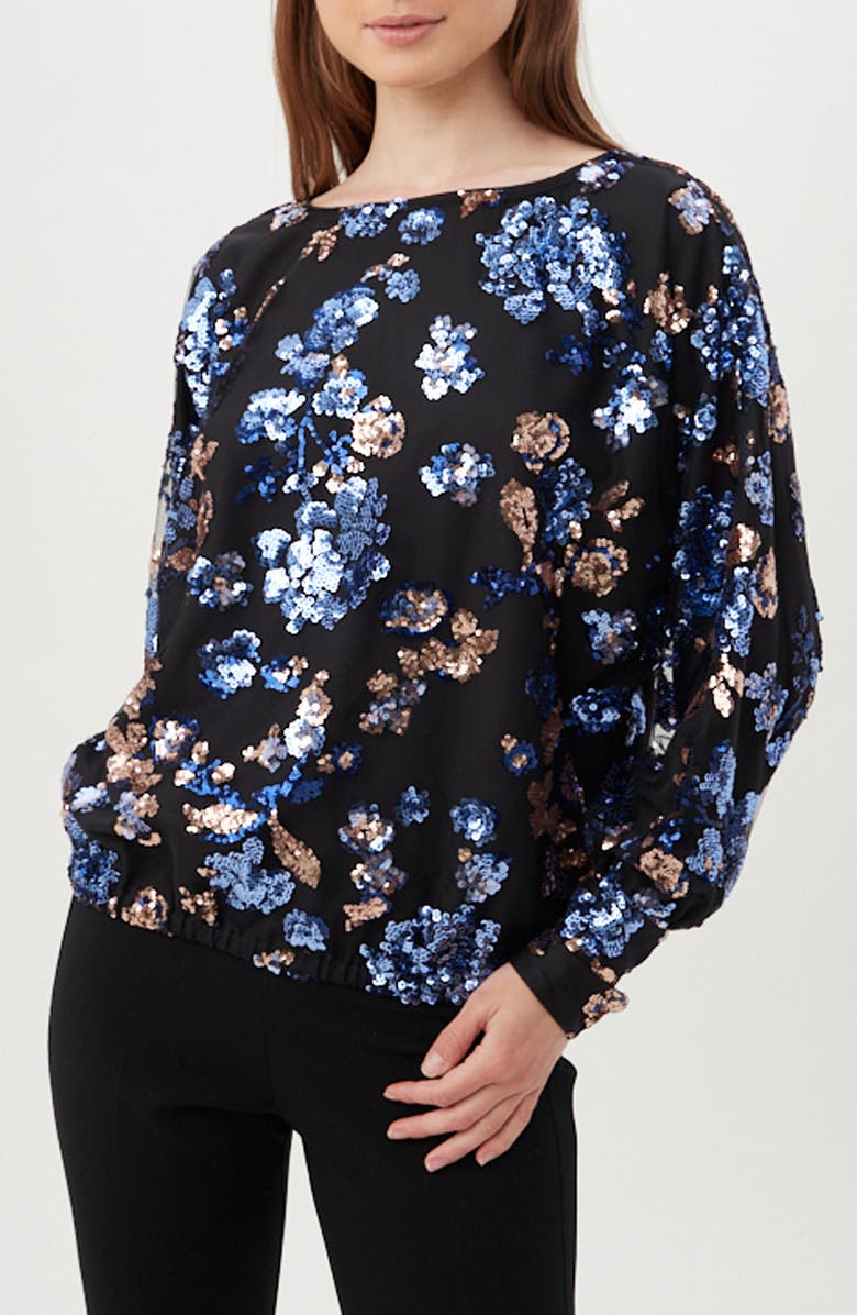 Trina Turk Sprite 3 Sequin Top, Alternate, color, Blue Multi