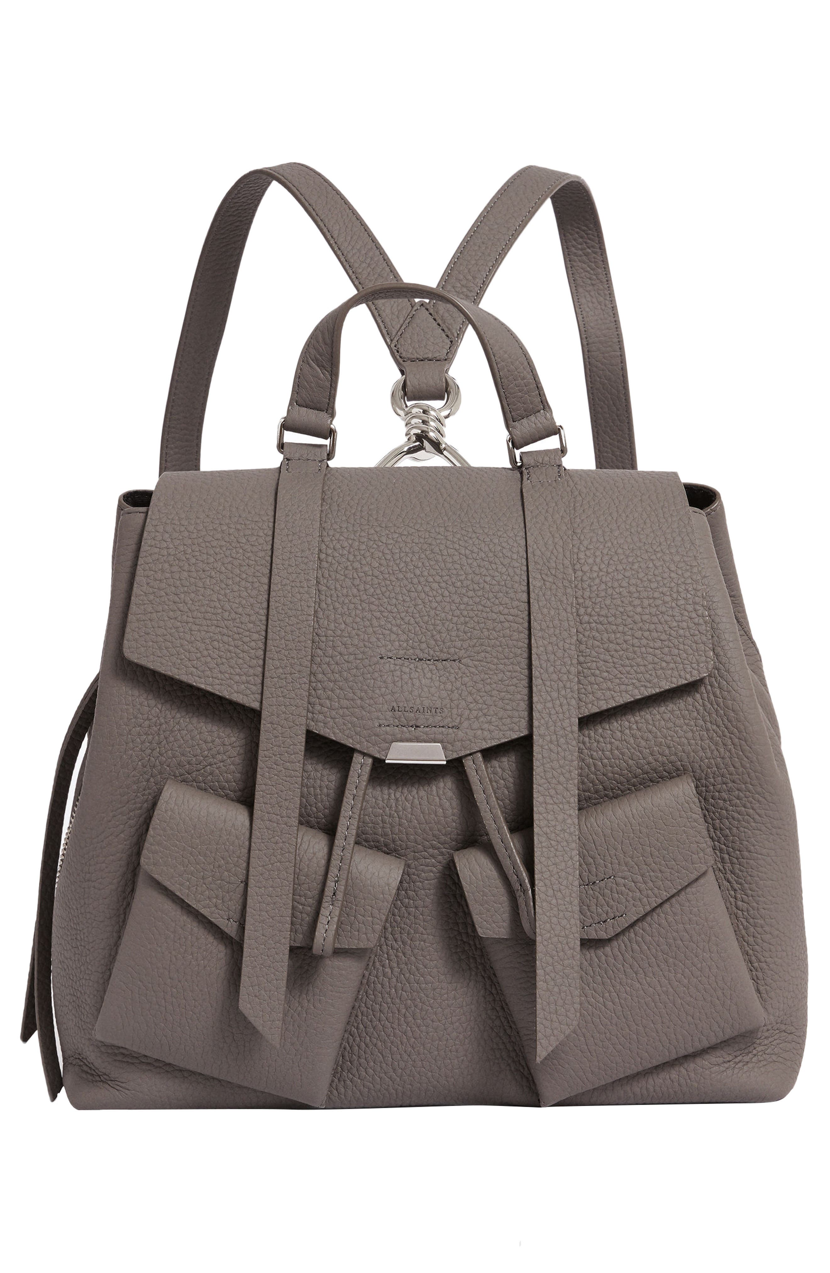 AllSaints Captain Lea Leather Backpack, Alternate, color, 
