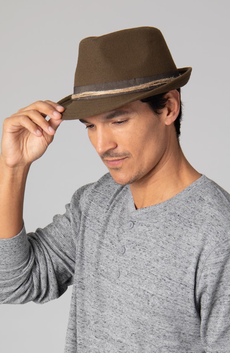 San Diego Hat Stingy Curved Brim Fedora, Alternate, color, Brown