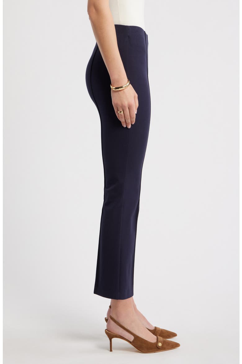 Seamed Stretch Ponte Flare Leg Pants, Alternate, color, NAVY NIGHT