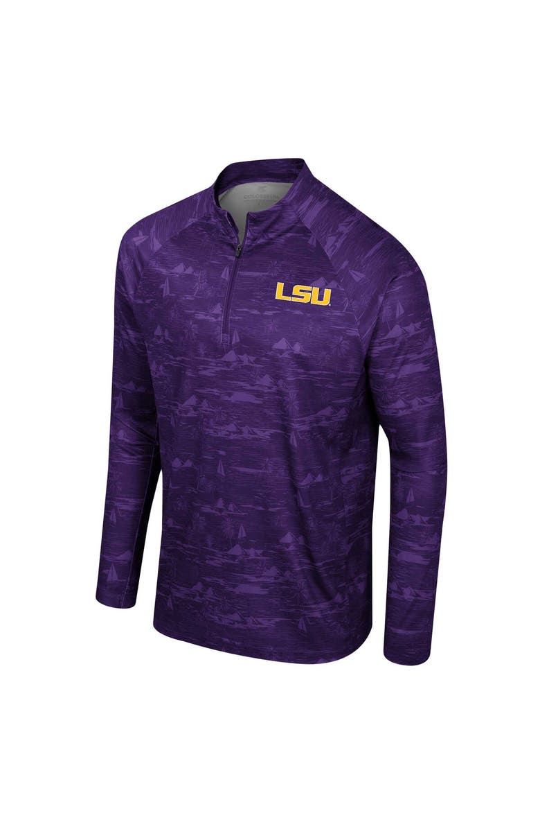 COLOSSEUM Men's Colosseum Purple LSU Tigers Carson Raglan Quarter-Zip Jacket, Alternate, color, 