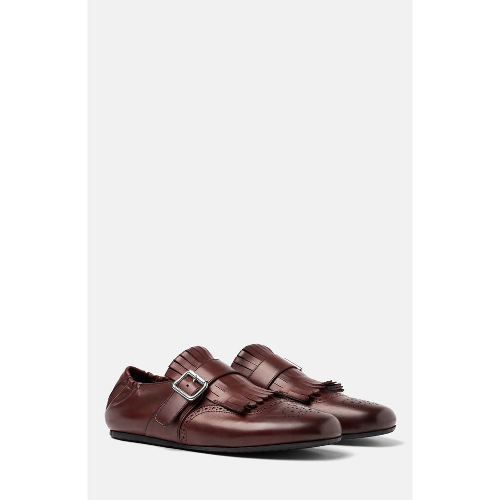 Scarosso Julian Fringed Buckled Monk Shoes In Brown
