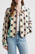 Free People Cassie Mod Stripe Eyelet Cotton Jacket