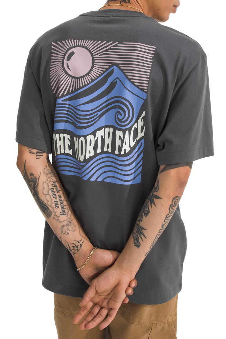 Mountain Escape Oversize Cotton Graphic T-Shirt, Alternate, color, ANTHRACITE GREY