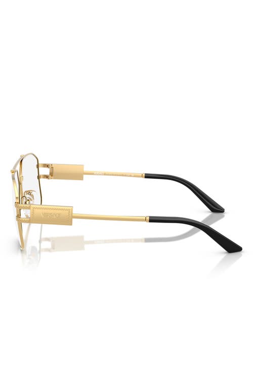 Versace 57mm Irregular Square Optical Glasses In Gold