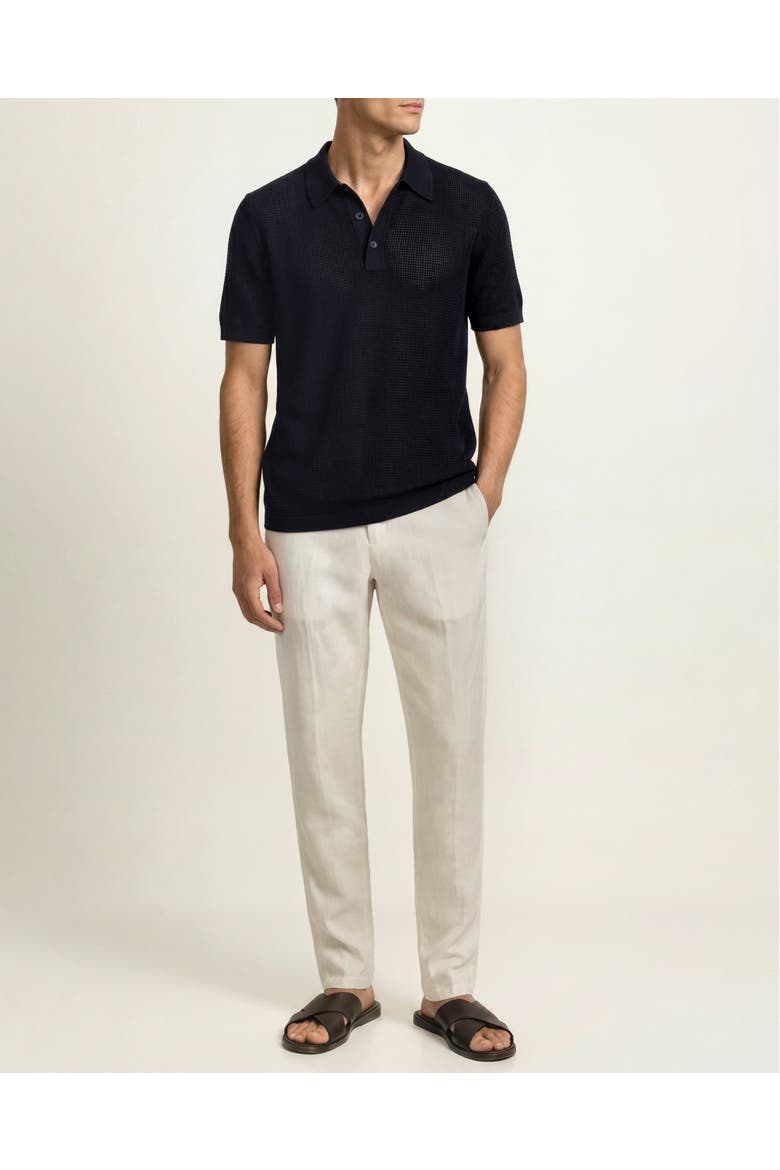Keeling Classic Fit Cotton Silk Knitted Shirt, Main, color, NIGHT IRIS