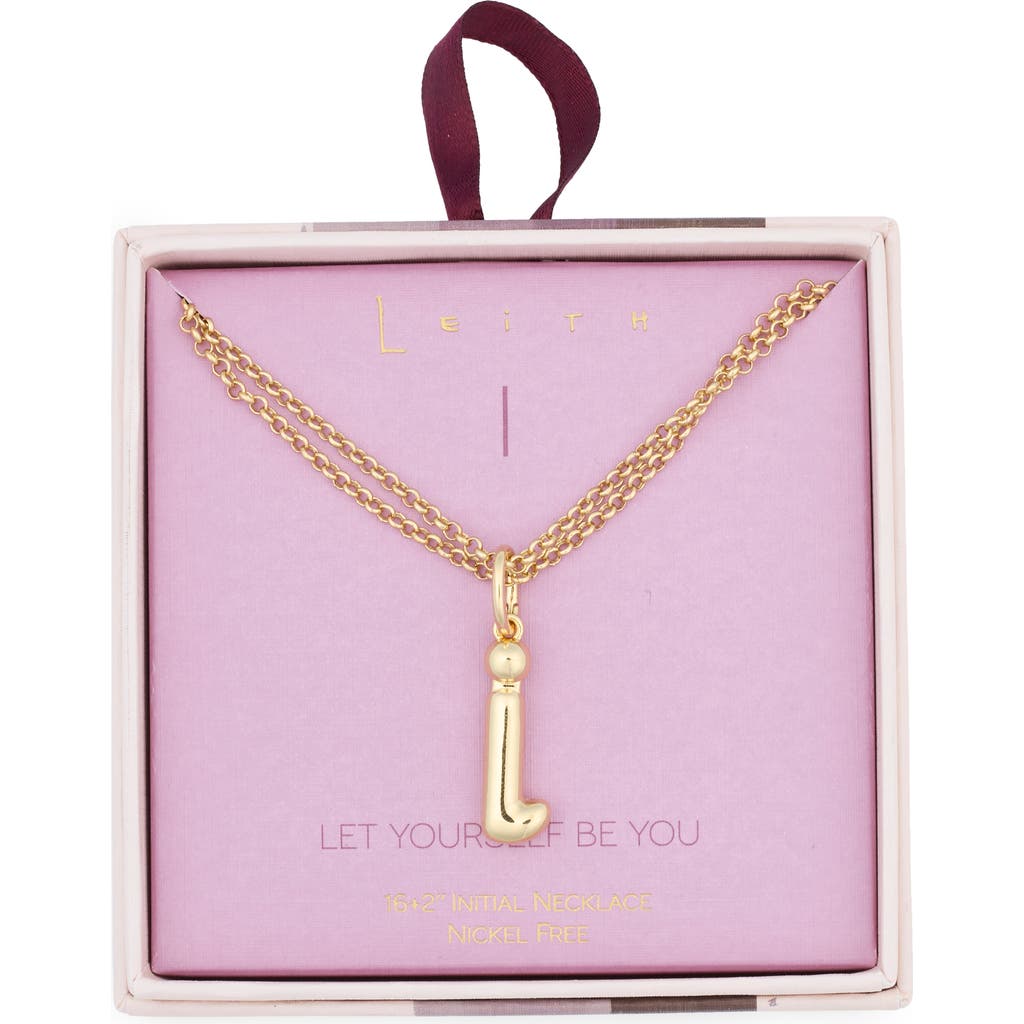 Leith Lowercase Initial Bubble Pendant Necklace In Gold