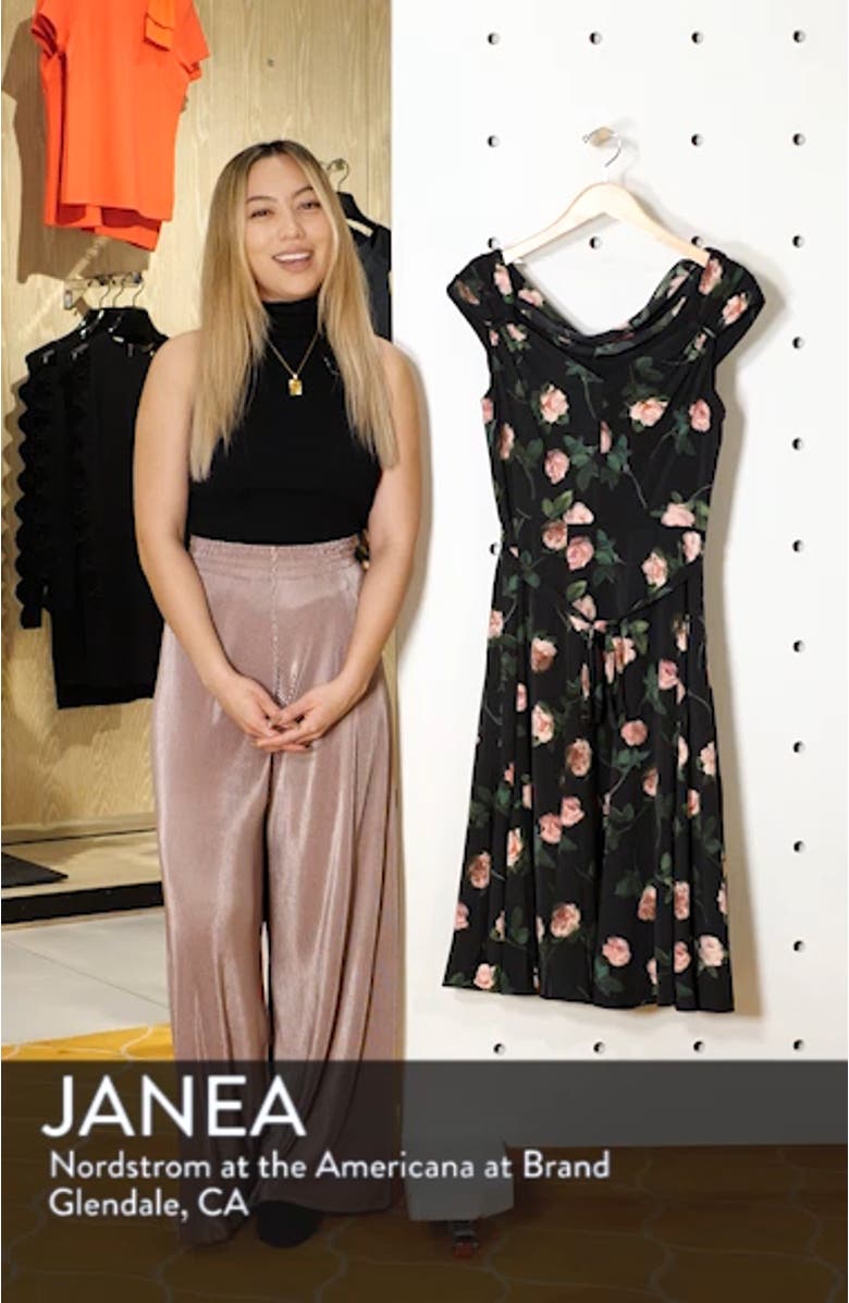 Sadie Cowl Back Satin Dress, sales video thumbnail