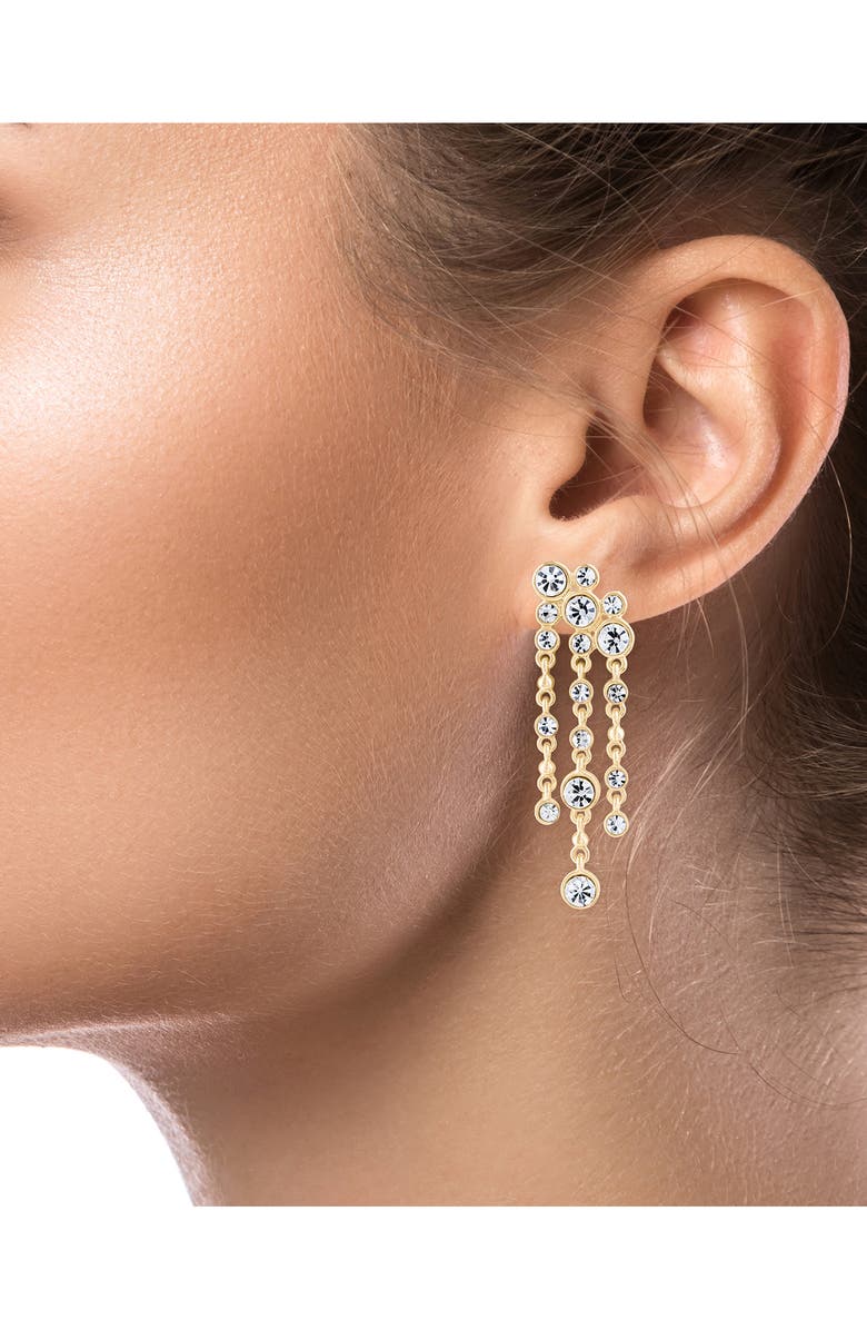 JARDIN Cascading Crystal Drop Earrings, Alternate, color, Clear Gold