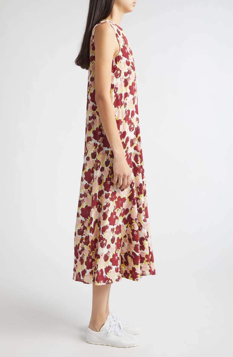 Marni Floral Silk Crêpe de Chine Maxi Dress, Alternate, color, Sbw01 Lili White