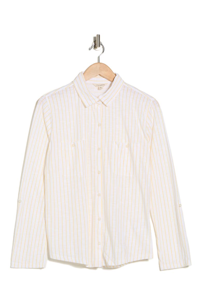 Knit Button Up Shirt, Alternate, color, YELLOW MULTI