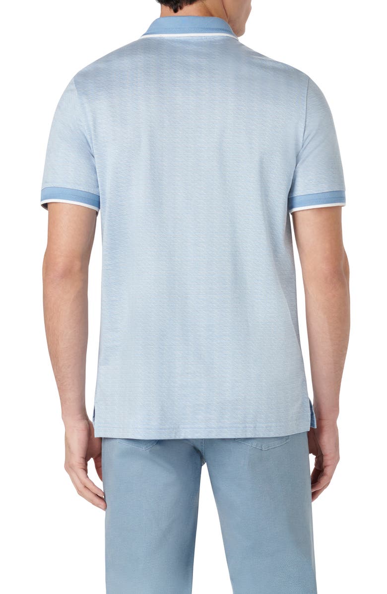 Bugatchi Geo Pattern Cotton & Lyocell Polo, Alternate, color, Air Blue