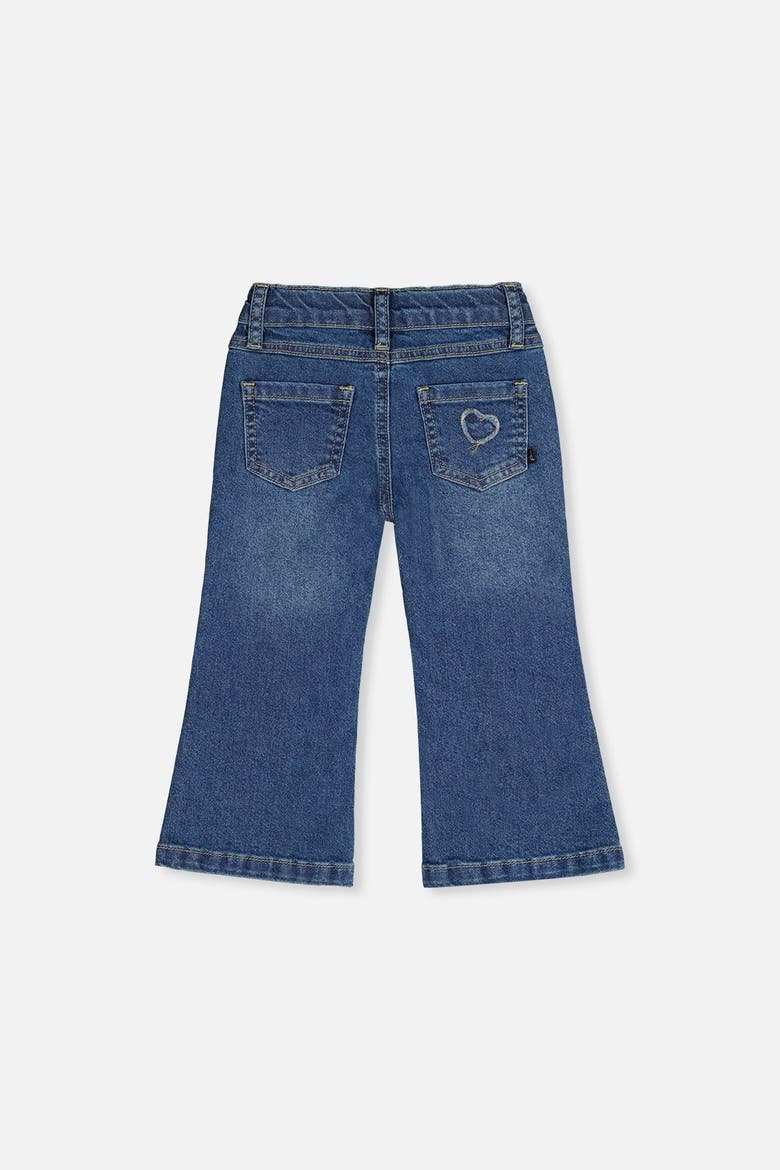 Heart Appliqué Embroidered Jeans, Alternate, color, Navy Blue Denim