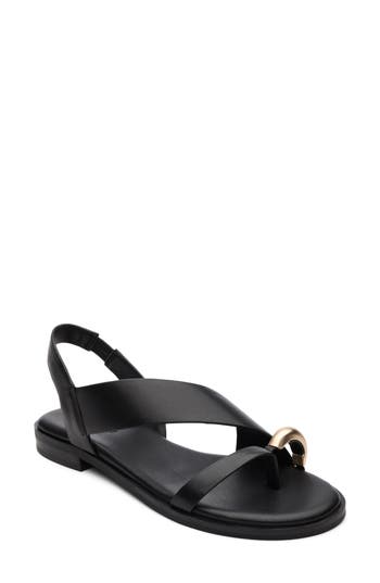 Sanctuary Rumble Womens Leather Slip On Heel Sandals In Black