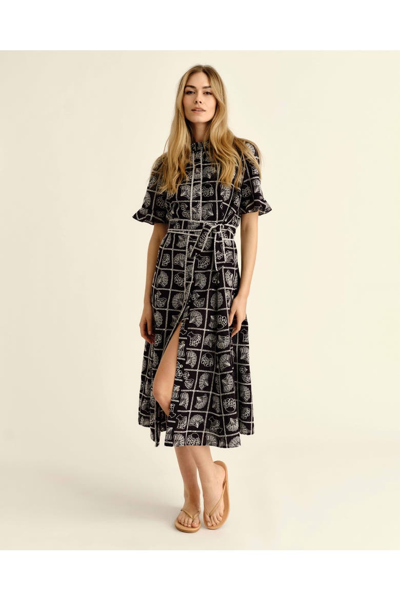 Aria Eyelet Midi Dress, Alternate, color, Midnight Blue