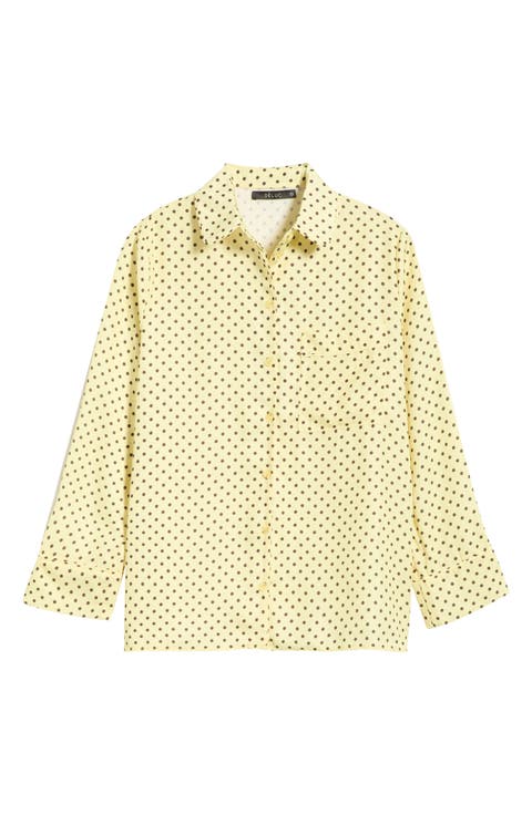 Survivor Polka Dot Print Button-Up Shirt