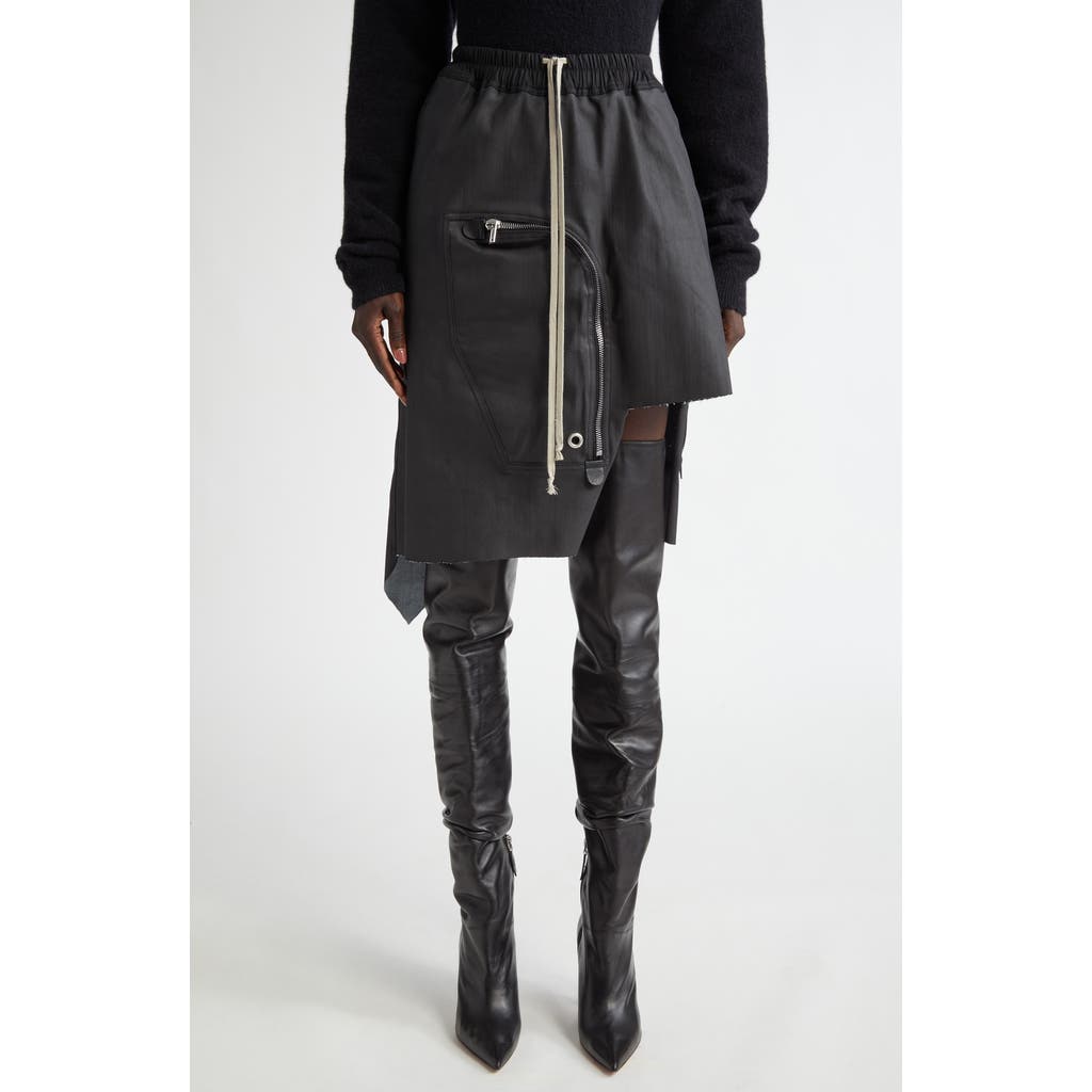 Rick Owens Womens Drawstring-waist High-rise Wool Maxi Skirt In Black