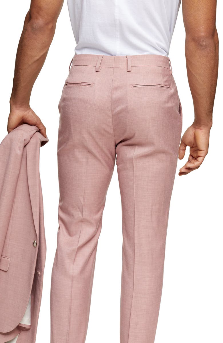 Topman Dax Slim Fit Flat Front Ankle Trousers, Alternate, color, 