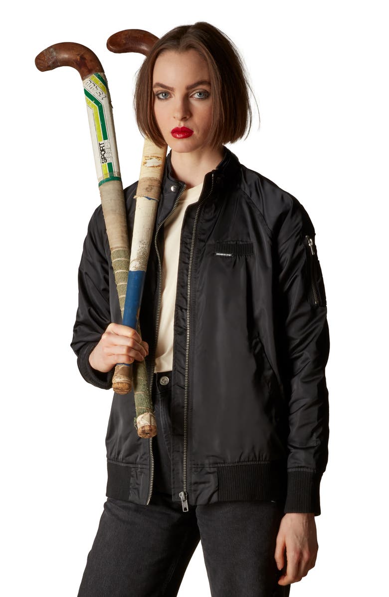 Members Only Women's Satin Bomber Jacket, Main, color, Black