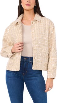 Vince Camuto Sequin Tweed Jacket