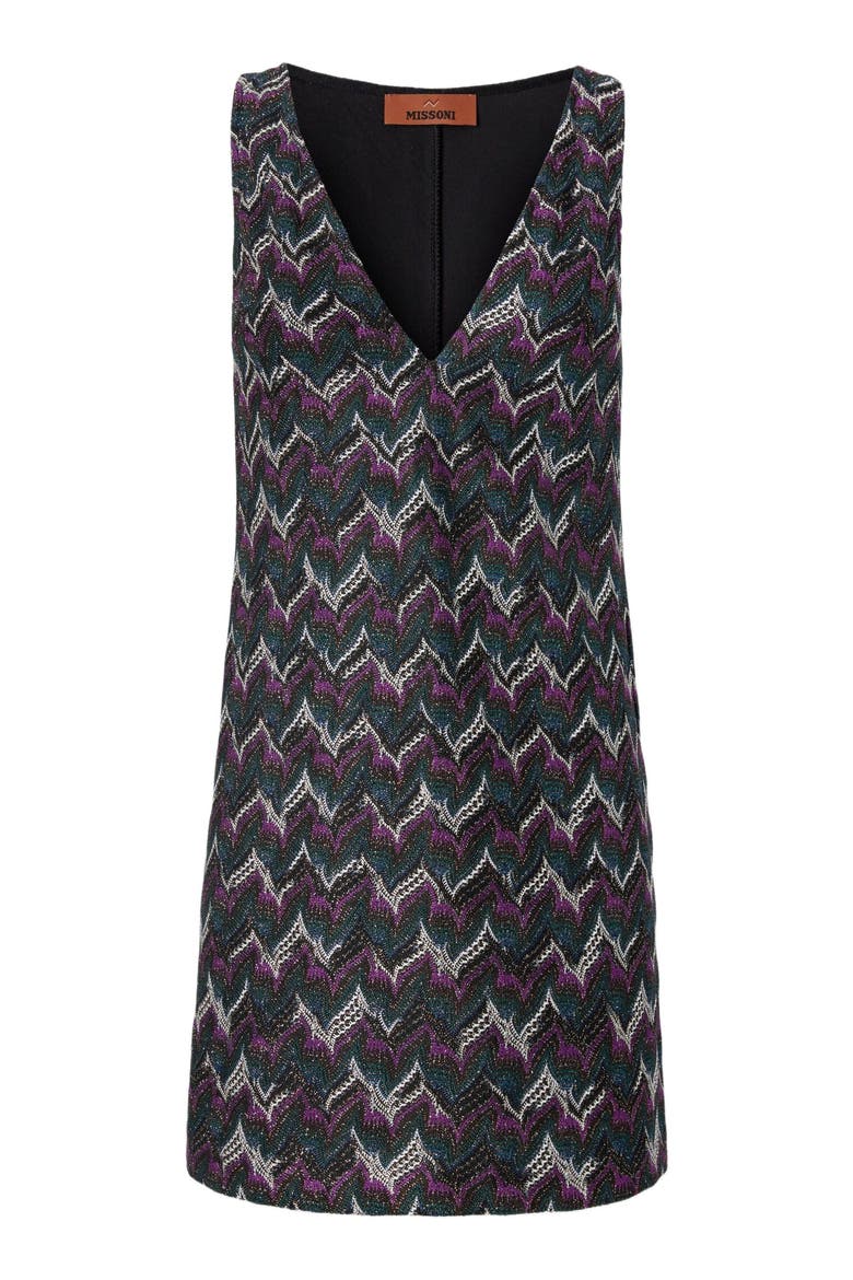 Mini Dress With V-neck And Embroidered Lace, Alternate, color, Black& Purple