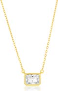 SIMONA Rectangle Cubic Zirconia Pendant Necklace