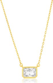 SIMONA Rectangle Cubic Zirconia Pendant Necklace