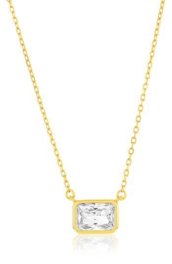 Simona Rectangle Cubic Zirconia Pendant Necklace