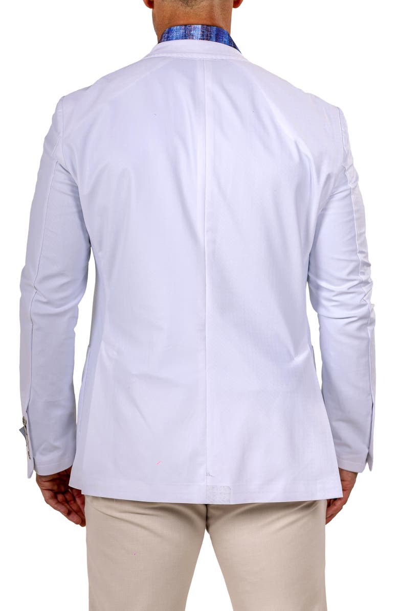 Maceoo Unconstructed Marthyr030 White Stretch Peak Lapel Blazer, Alternate, color, White