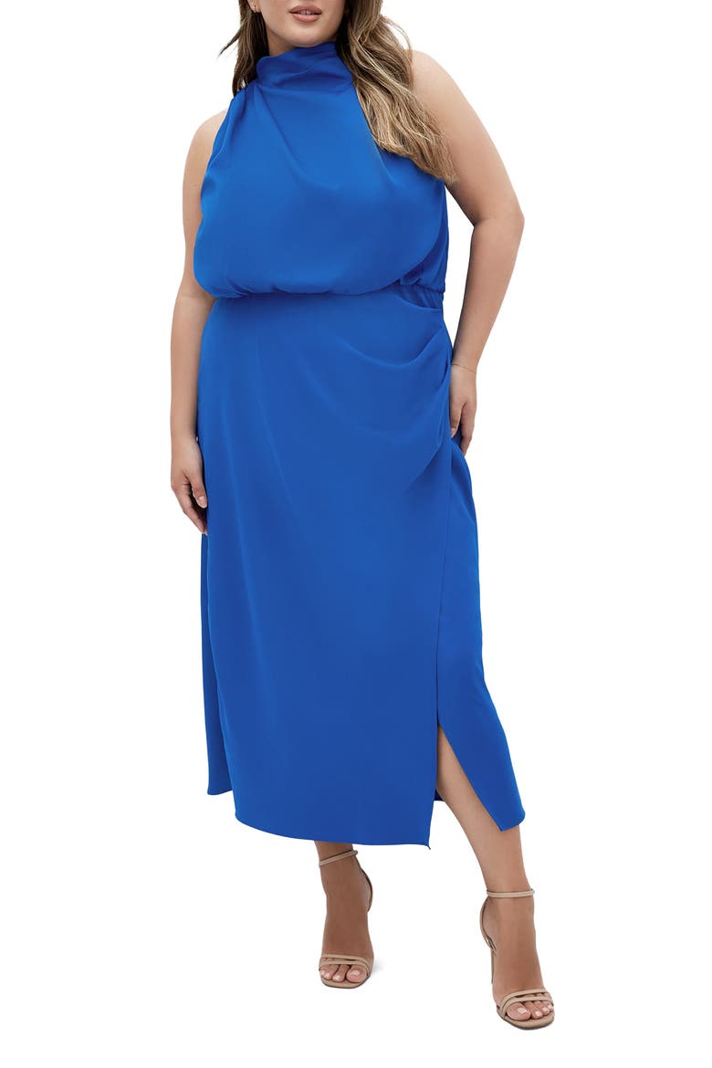 Limelight Halter Neck Midi Dress, Main, color, CERULEAN