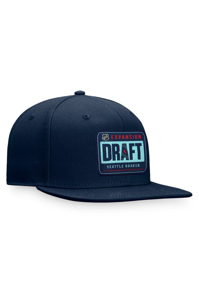 Men's Fanatics Branded Navy Seattle Kraken 2021 NHL Expansion Draft Snapback Adjustable Hat, Alternate, color, Navy