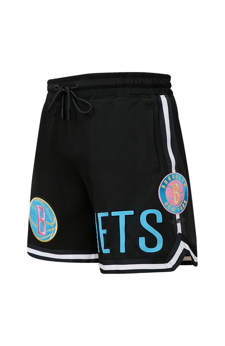 PRO STANDARD Men's Pro Standard Black Brooklyn Nets Washed Neon Shorts, Alternate, color, Black
