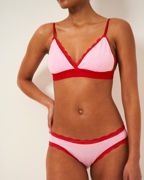 Stripe & Stare Original Knicker Four Pack In Pink & Red Contrast