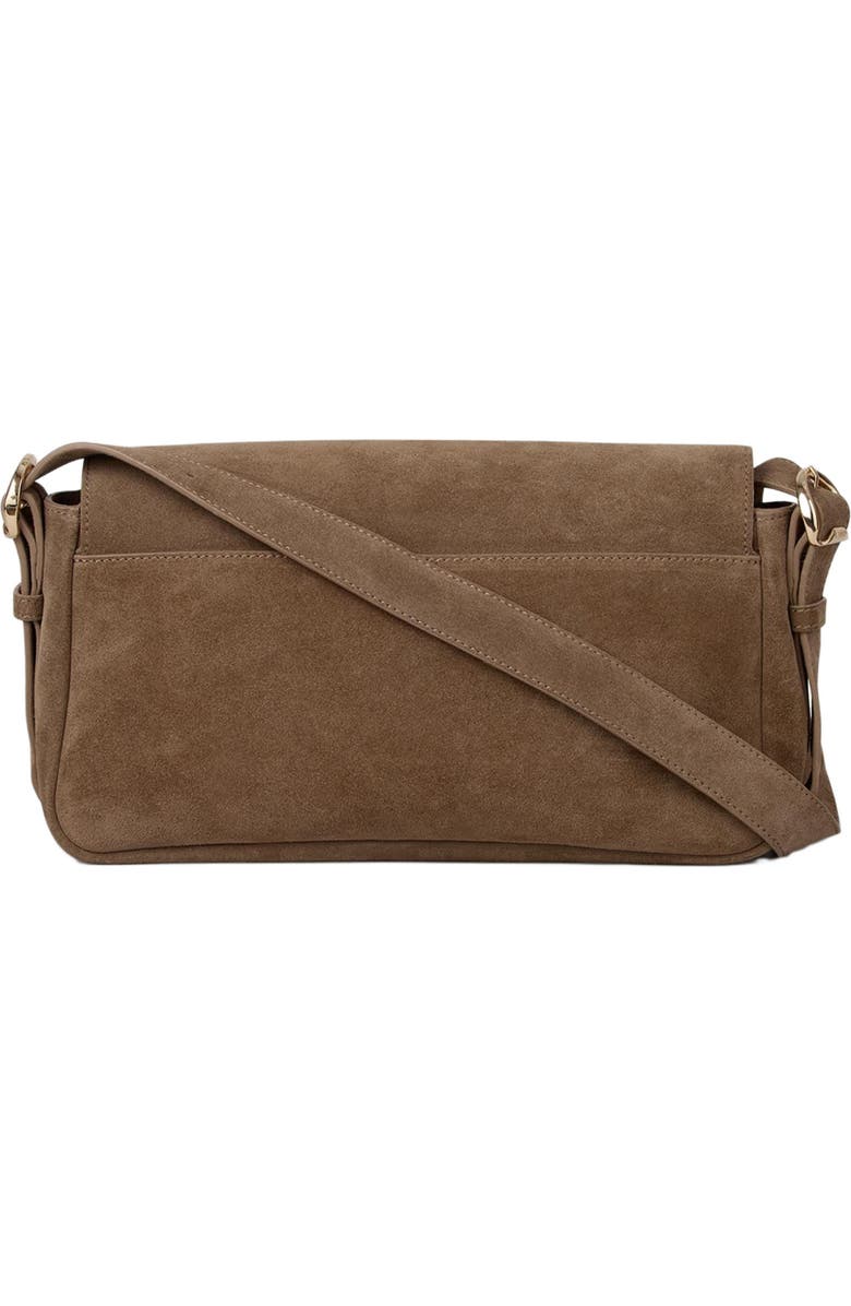 SANDRO Le Mambo suede leather bag, Alternate, color, Beige