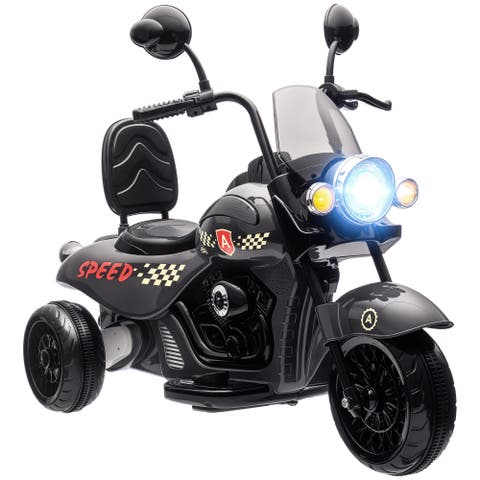 6V Kids 3-Wheel Electric Motorcycle w/ Headlights, Music