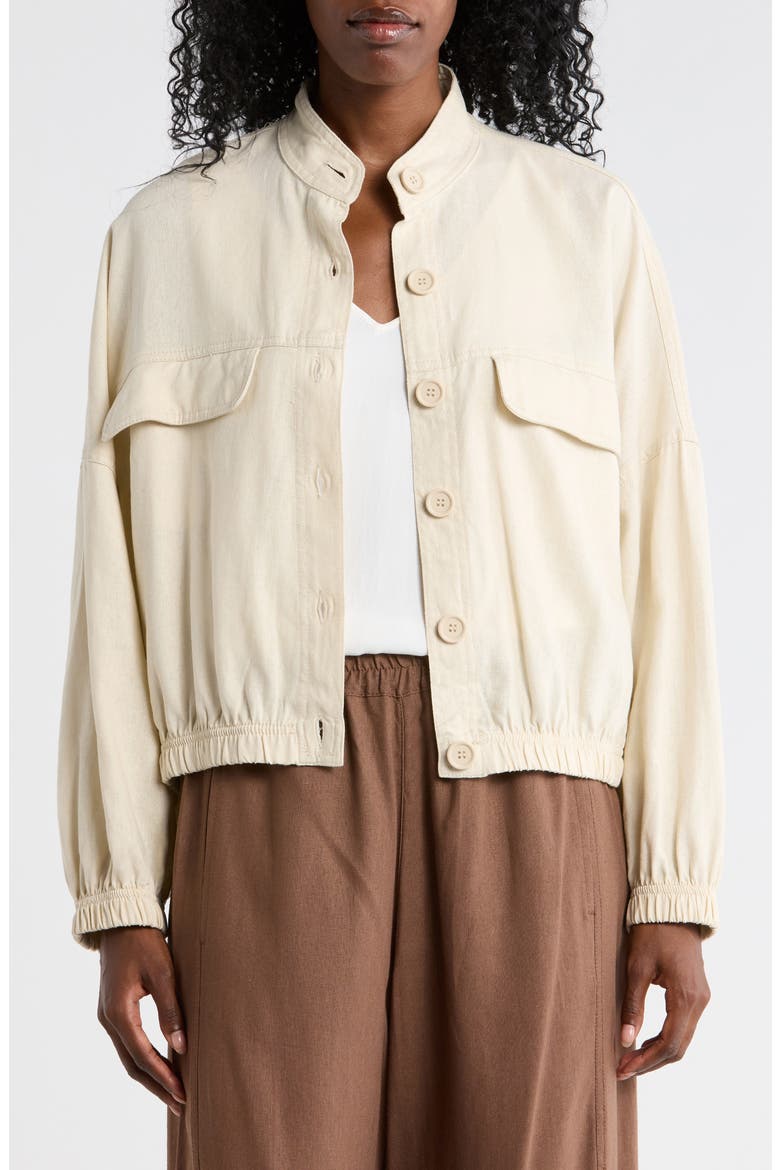 Linen Blend Jacket, Main, color, NATURAL