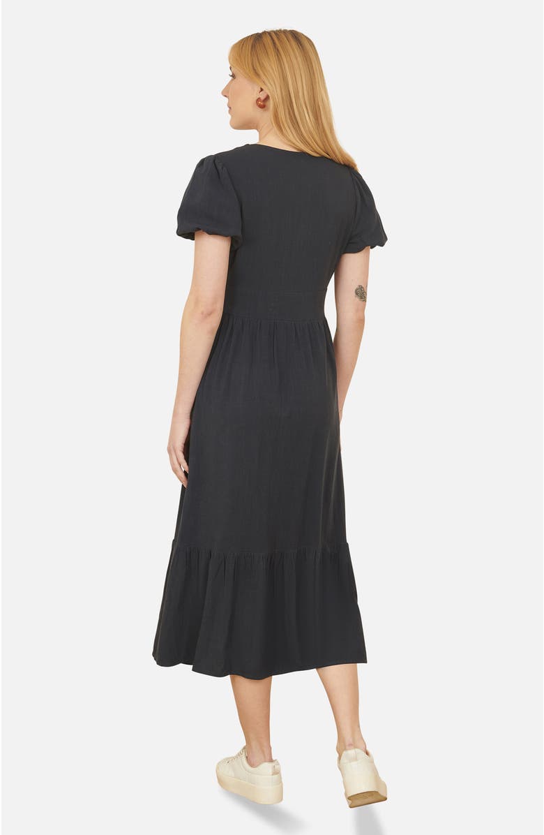 Yumi Viscose Button Through Midi Dress, Alternate, color, Navy