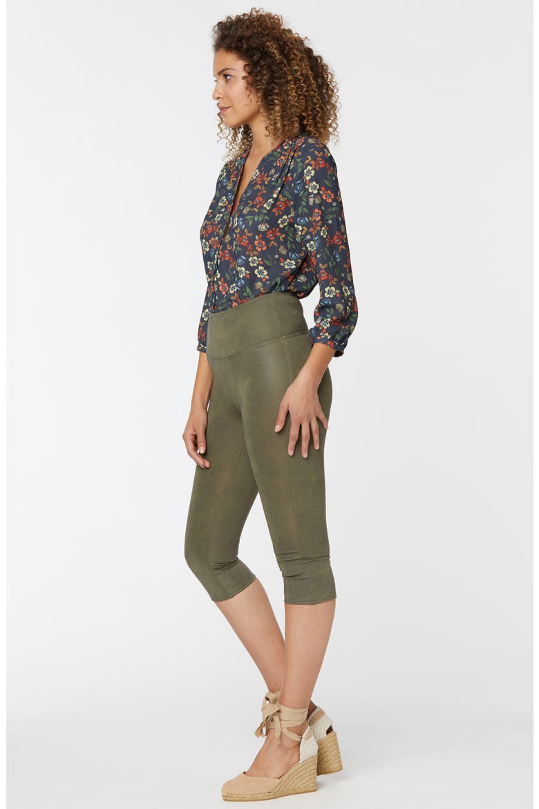 Pull-On Capri Leggings, Alternate, color, MOSS
