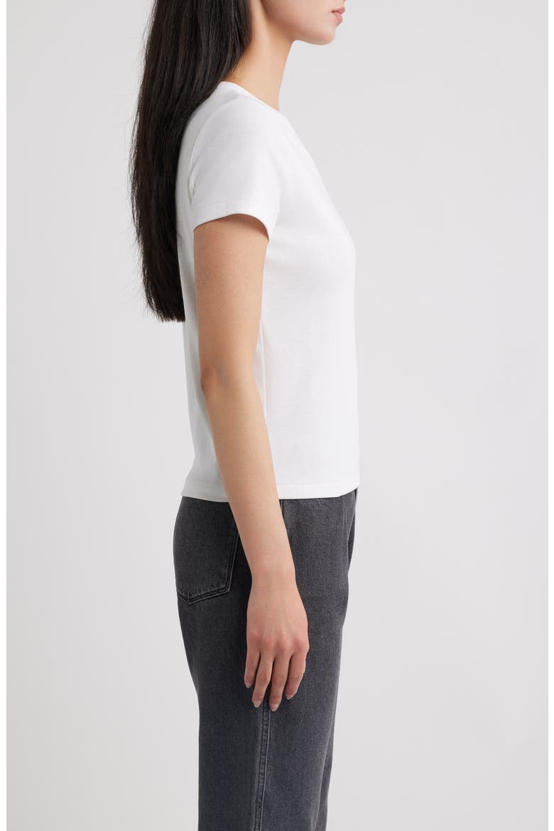 Shrunken V-Neck Tee, Alternate, color, WHITE