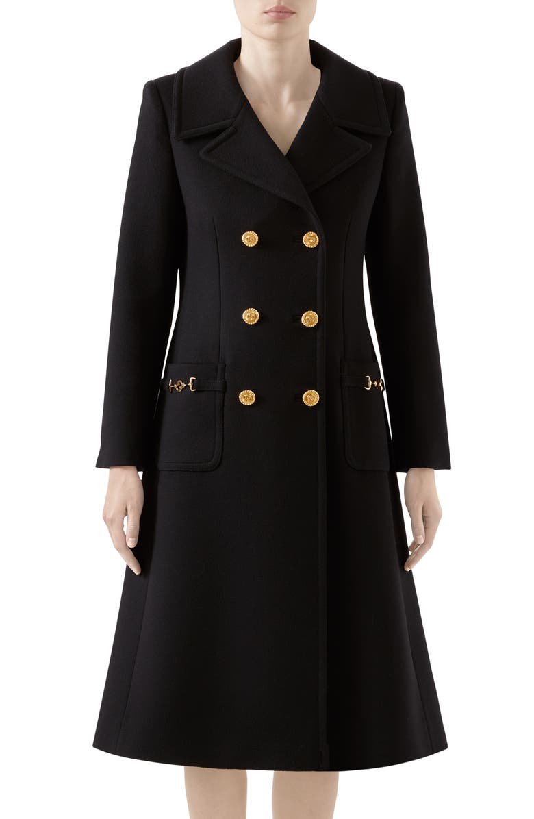Gucci Double Breasted Wool Coat, Main, color,