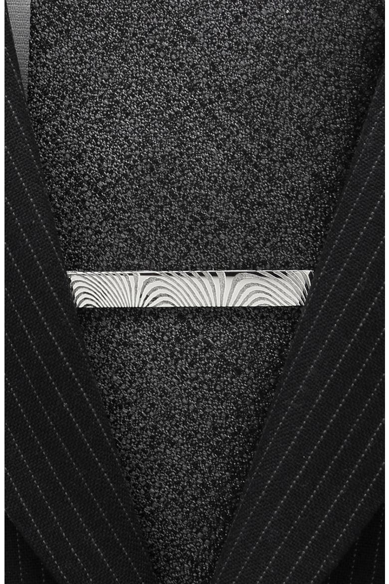 Damascus Stainless Steel Tie Clip, Alternate, color, SILVER