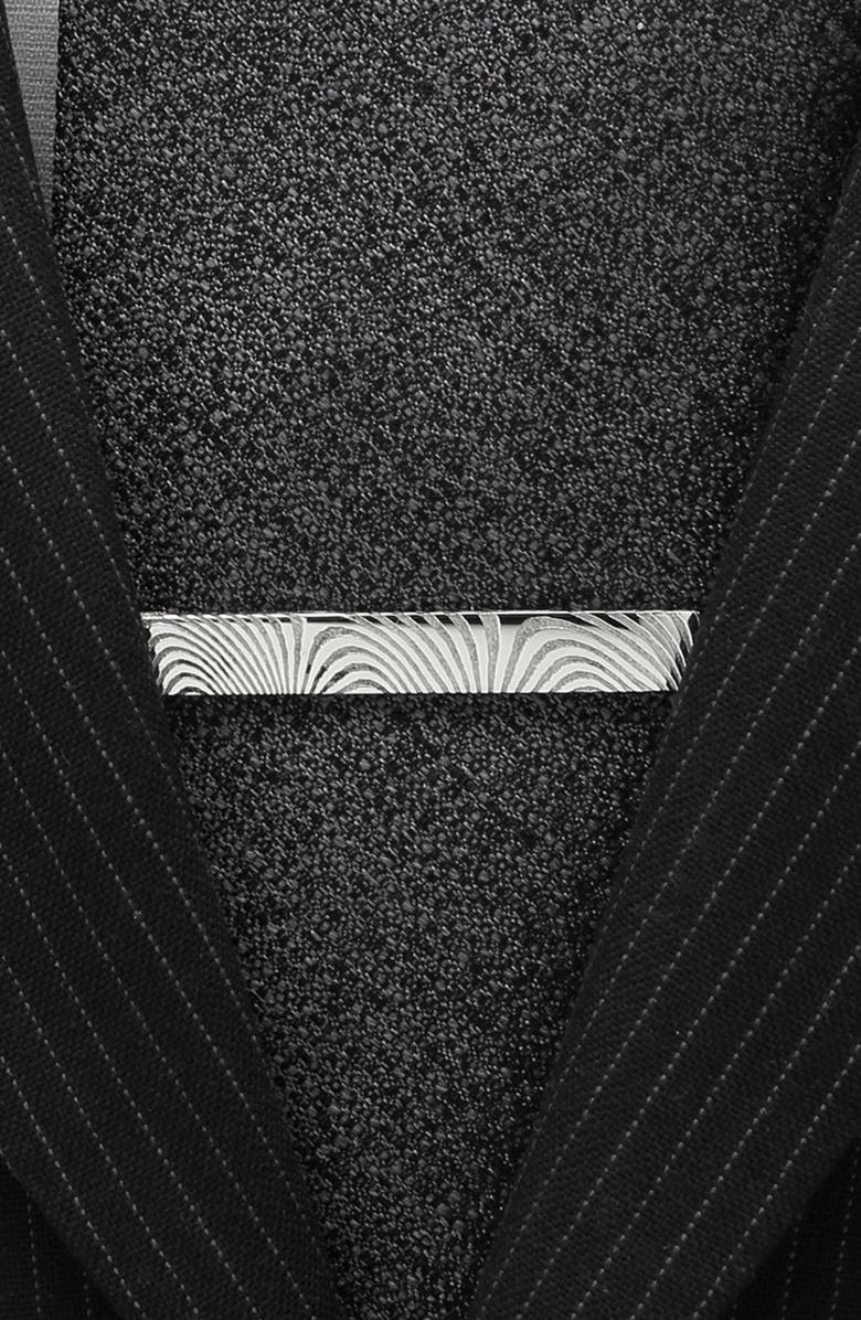 Cufflinks, Inc. Damascus Stainless Steel Tie Clip, Alternate, color, Silver