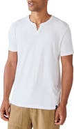 Lucky Brand Venice Button Neck Cotton Blend T-Shirt