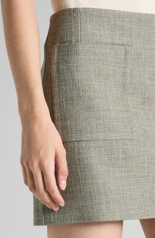 Shop Bottega Veneta Mélange A-line Miniskirt In Green/fennel/white